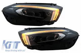 Headlights Set Suitable for Mercedes-Benz A-Class W177 / V177 2018-2022 Halogen Upgrade To Full Led DRL With Motor Carner-image-6320623