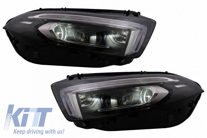 Headlights Set Suitable for Mercedes-Benz A-Class W177 / V177 2018-2022 Halogen Upgrade To Full Led DRL With Motor Carner