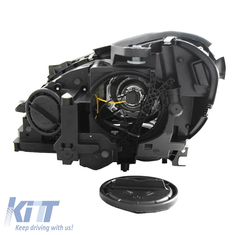 Headlights Set Suitable for Mercedes-Benz C-Class W204 11-14 DRL & Led Signal Black H7 With Motor