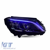 Headlights Set Suitable for Mercedes-Benz C-Class W205 14-18 LED Upgrade to Multibeam Full LED DRL Black with Motor Carrier-image-6314707