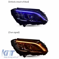 Headlights Set Suitable for Mercedes-Benz C-Class W205 14-18 LED Upgrade to Multibeam Full LED DRL Black with Motor Carrier-image-6314711