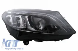 Headlights Set Suitable for Mercedes-Benz C-Class W205 14-18 LED Upgrade to Multibeam Full LED DRL Black with Motor Carrier-image-6314713
