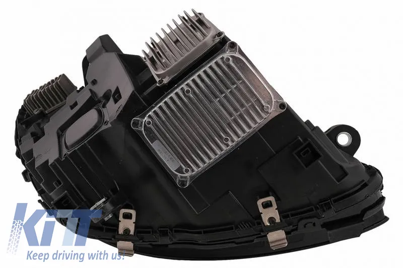 Headlights Set Suitable for Mercedes-Benz C-Class W205 14-20 Upgrade to Maybach Full LED DRL Black with Motor Carrier