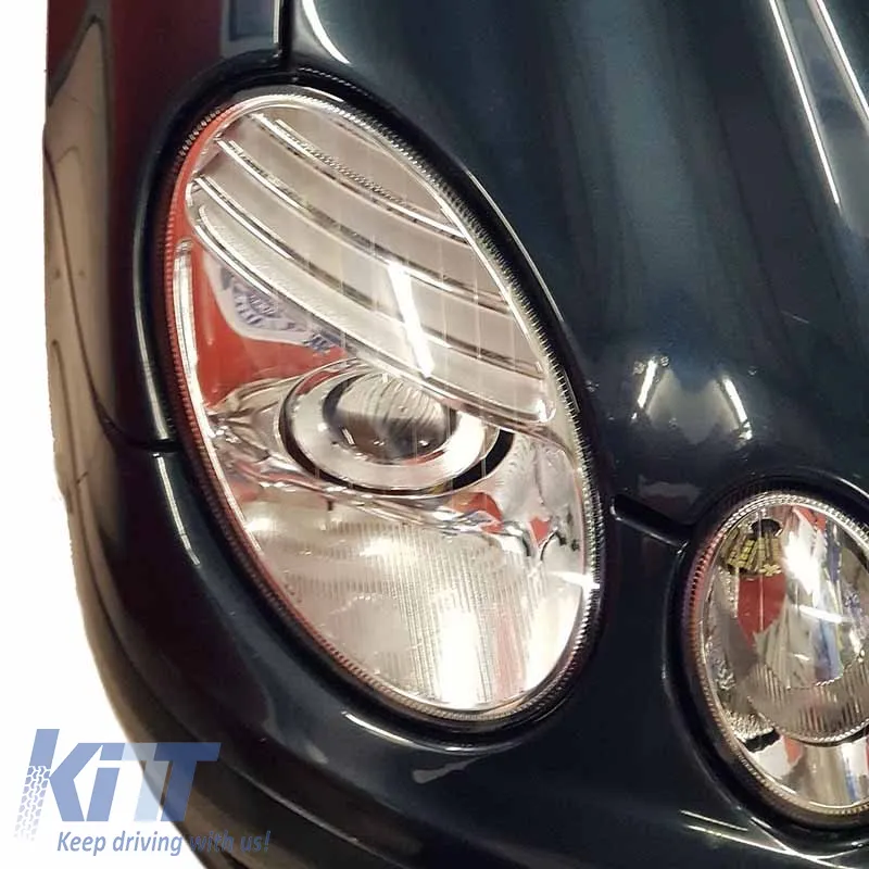 Headlights Set Suitable for Mercedes-Benz E-Class W211 02-06 Chrome Facelift Look H7/H7 (Halogen) With Motor Depo