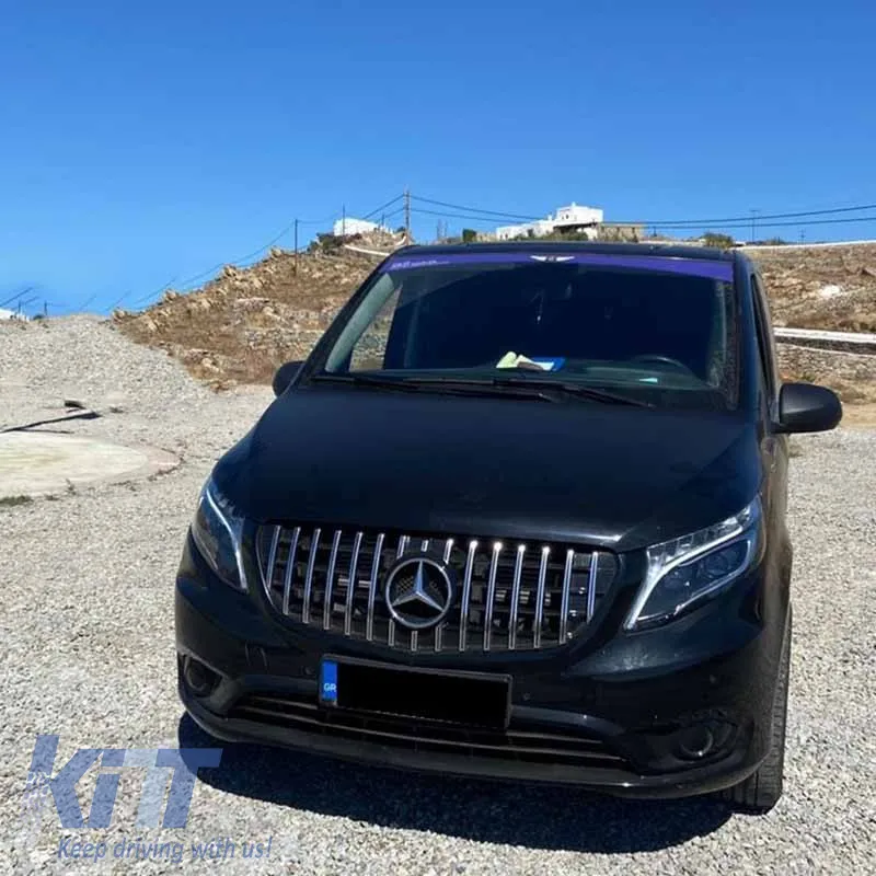 Headlights Set Suitable for Mercedes-Benz Vito W447 14+ DRL Led Tube & Led Signal Dynamic Black With Motor Carner