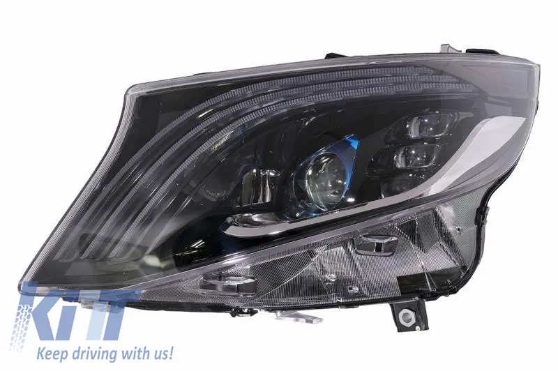 Headlights Set Suitable for Mercedes-Benz Vito W447 14-20 Maybach Look DRL Led Tube Black