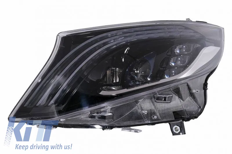 Headlights Set Suitable for Mercedes-Benz Vito W447 14-20 Maybach Look DRL Led Tube Black