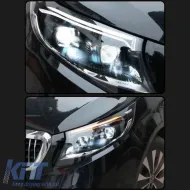 Headlights Set Suitable for Mercedes-Benz Vito W447 14-24 W448 2025 Look DRL Led Tube Black Carner-image-6321174