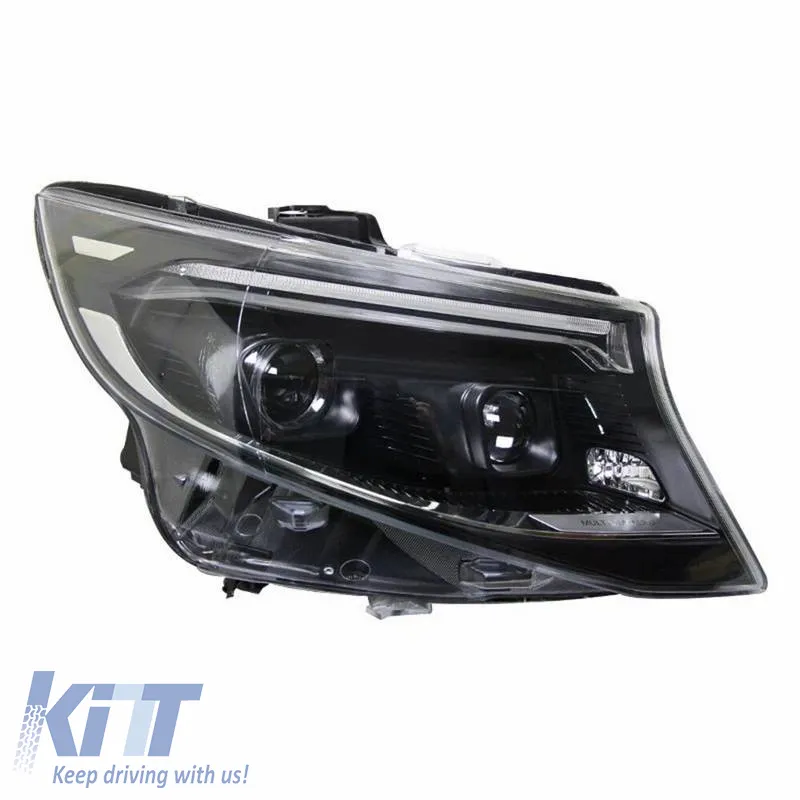 Headlights Set Suitable for Mercedes-Benz Vito W447 14-24 W448 2025 Look DRL Led Tube Black Carner