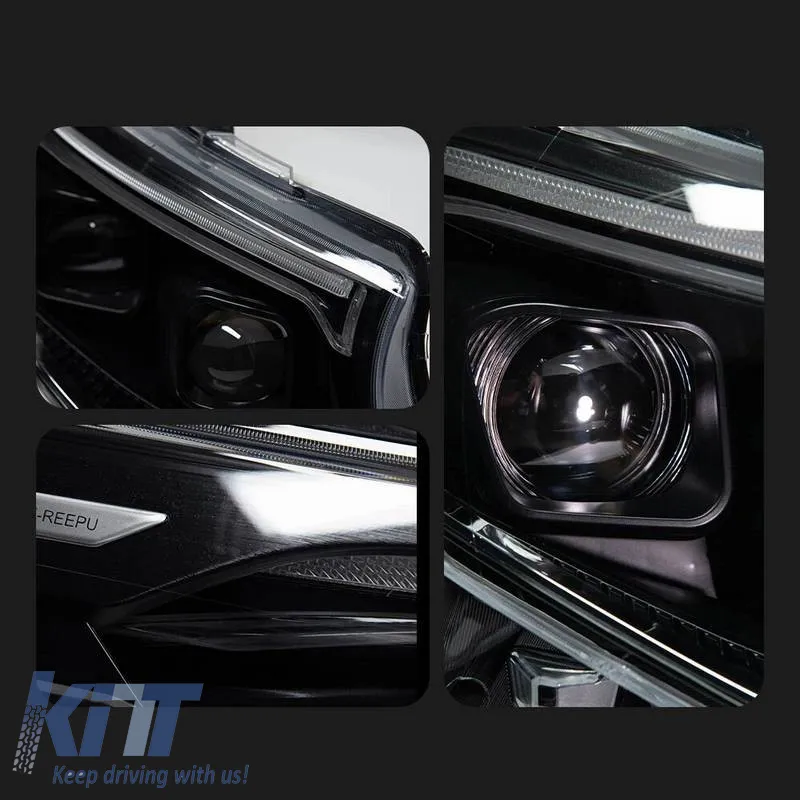 Headlights Set Suitable for Mercedes-Benz Vito W447 14-24 W448 2025 Look DRL Led Tube Black Carner