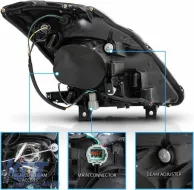 Headlights Set Suitable for Nissan 350Z 03-05 Projector Black H7/H1 Manual-image-6322932