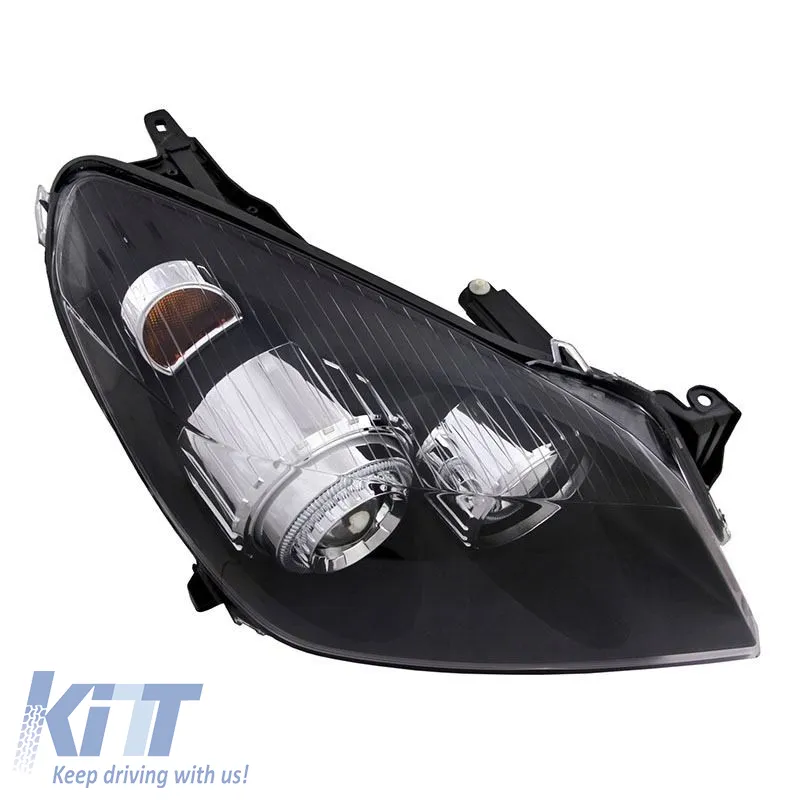 Headlights Set Suitable for Opel Astra H 04-09 Angel Eyes Black H7/H7 With Motor Depo