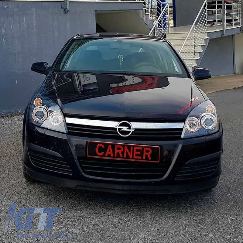 Headlights Set Suitable for Opel Astra H 04-09 Angel Eyes Black H7/H7 With Motor Depo