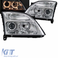 Headlights Set Suitable for Opel Vectra C 02-05 Angel Eyes Chrome H7/H7 Depo