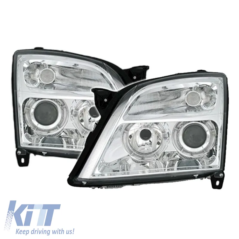 Headlights Set Suitable for Opel Vectra C 02-05 Angel Eyes Chrome H7/H7 Depo