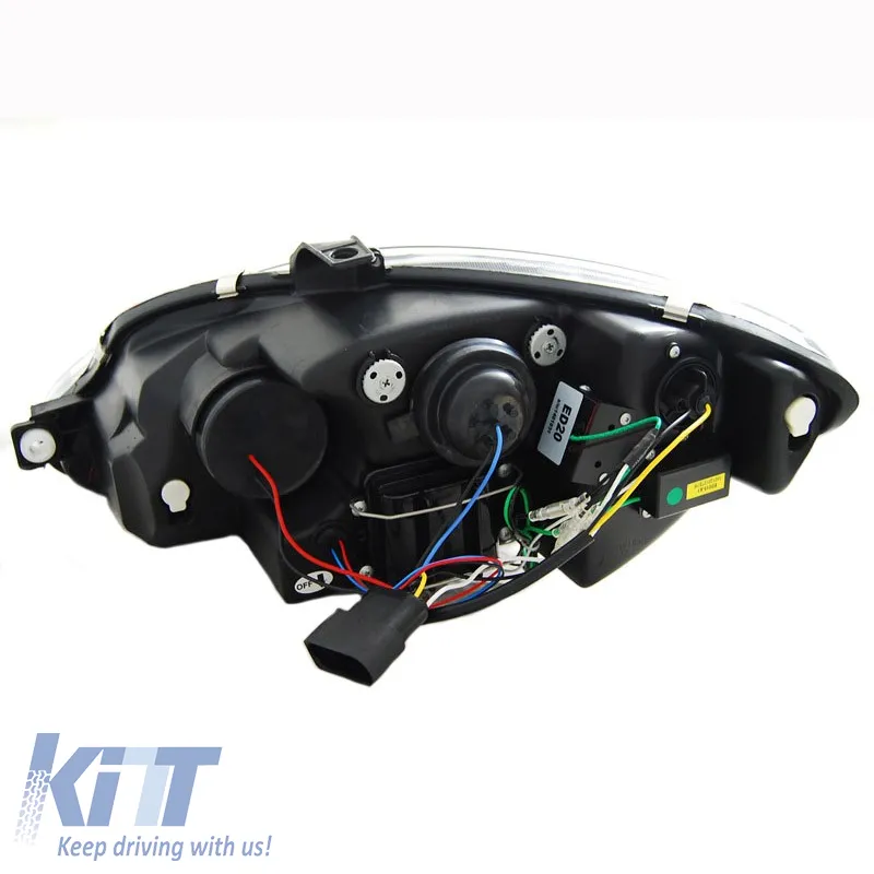 Headlights Set Suitable for Seat Leon 1P 09-13 Facelift DRL Black H1/H1 Sonar