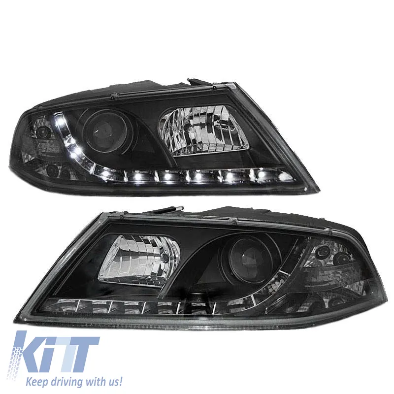 Headlights Set suitable for Skoda Octavia 1Z 04-08 DRL Black H7/H1 Sonar