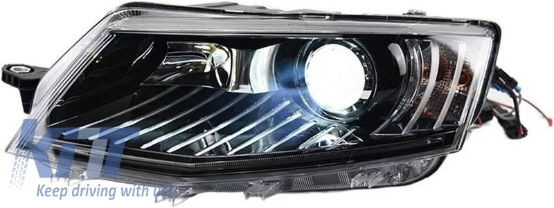 Headlights Set Suitable for Skoda Octavia mk3 2014-2017 DRL Black Carner