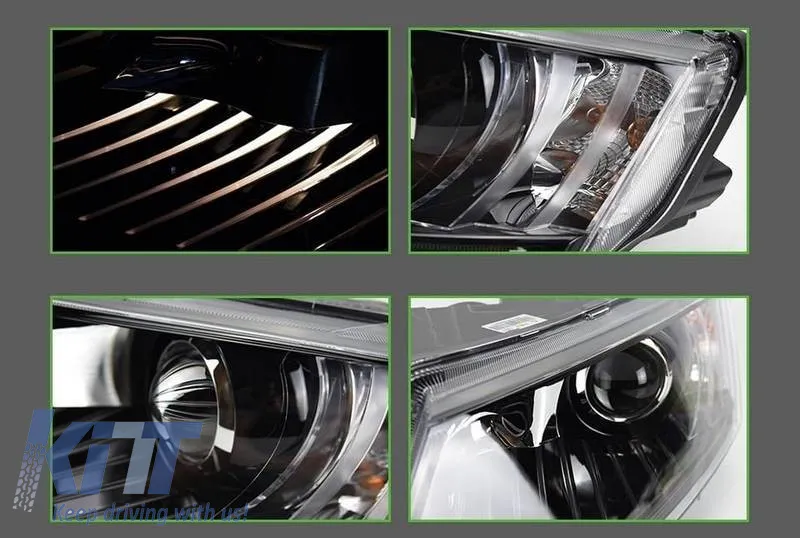 Headlights Set Suitable for Skoda Octavia mk3 2014-2017 DRL Black Carner