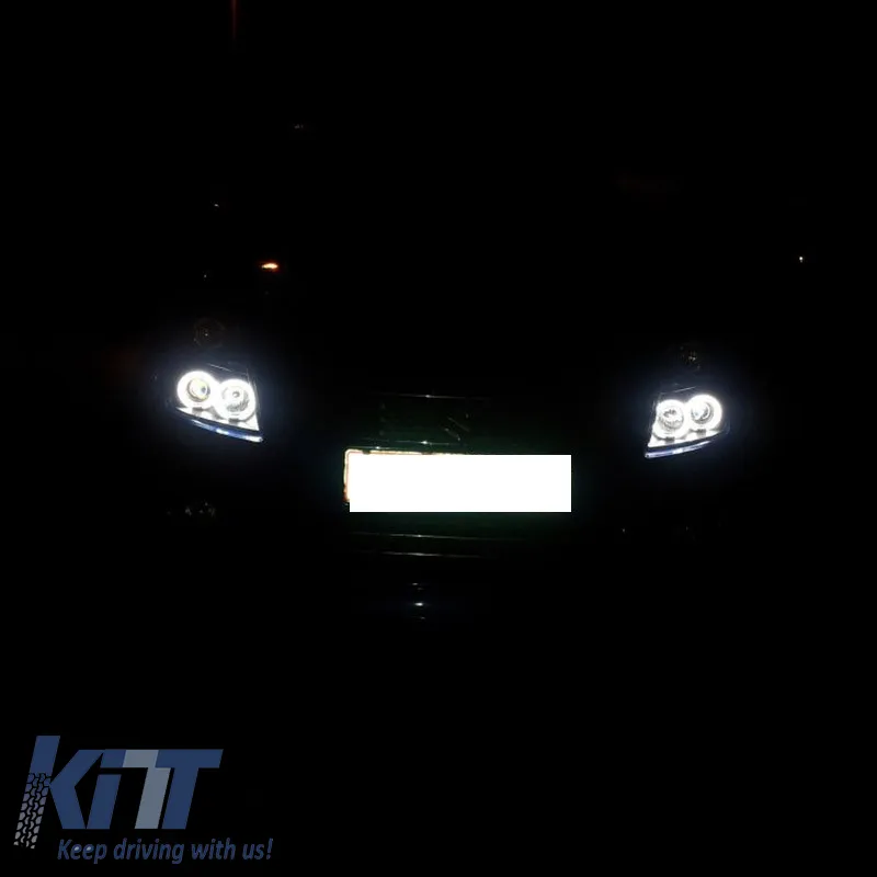 Headlights Set Suitable for Suzuki Swift 05-10 CCFL Angel Eyes Black H1/H1 Sonar