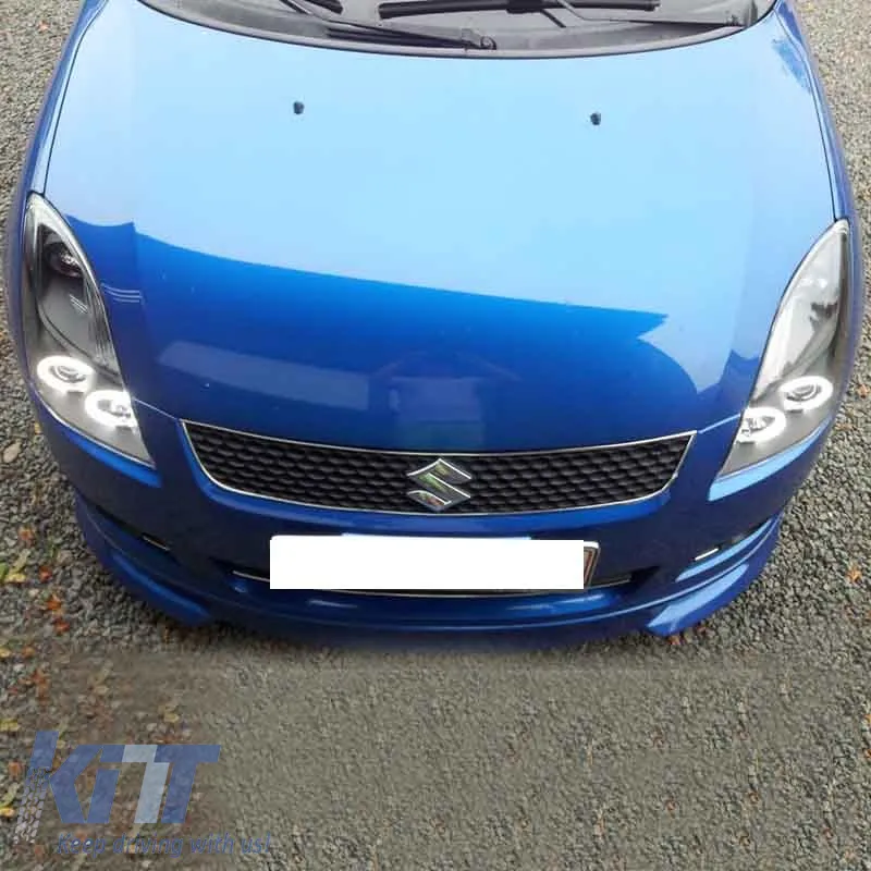 Headlights Set Suitable for Suzuki Swift 05-10 CCFL Angel Eyes Black H1/H1 Sonar