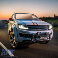 Headlights Set suitable for VW Amarok 2010+ DRL Full LED Halogen Version Black LEDHL107-BK RHD Right Hand Drive Osram Ledriving