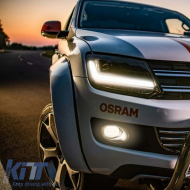 Headlights Set suitable for VW Amarok 2010+ DRL Full LED Halogen Version Black LEDHL107-BK RHD Right Hand Drive Osram Ledriving