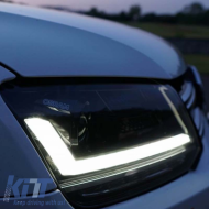 Headlights Set suitable for VW Amarok 2010+ DRL Full LED Halogen Version Black LEDHL107-BK RHD Right Hand Drive Osram Ledriving