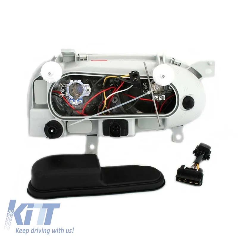 Headlights Set Suitable for VW Golf 3 92-98 Angel Eyes Black H7/H7 Depo