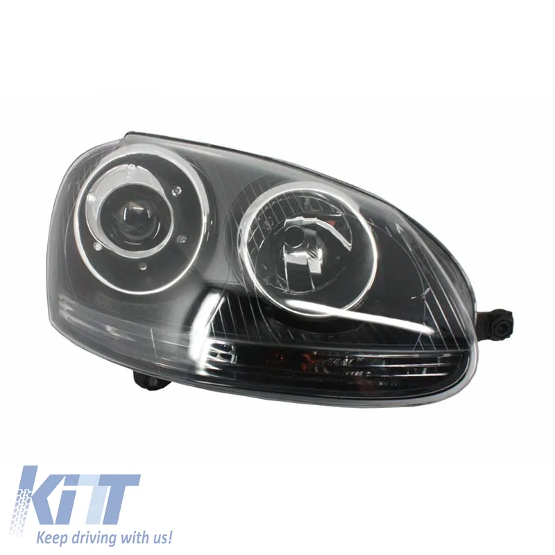 Headlights Set suitable for VW Golf V (5) 03-08 Projectors GTI / R32 Look Black H7/H7 With Motor & E-Mark Carner