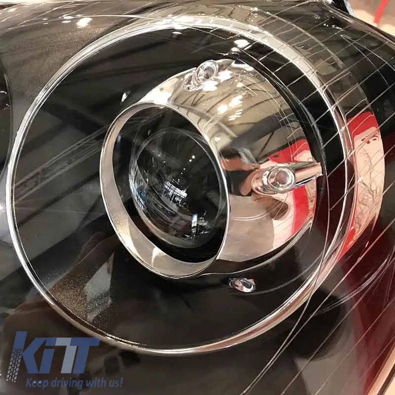 Headlights Set suitable for VW Golf V (5) 03-08 Projectors GTI / R32 Look Black H7/H7 With Motor & E-Mark Carner