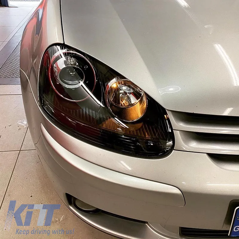 Headlights Set suitable for VW Golf V (5) 03-08 Projectors GTI / R32 Look Black H7/H7 With Motor & E-Mark Carner