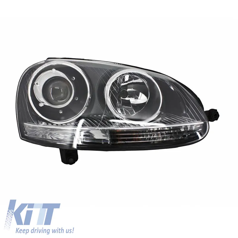 Headlights Set suitable for VW Golf V (5) 03-08 Projectors GTI / R32 Look Chrome H7/H7 With Motor & E-Mark Carner