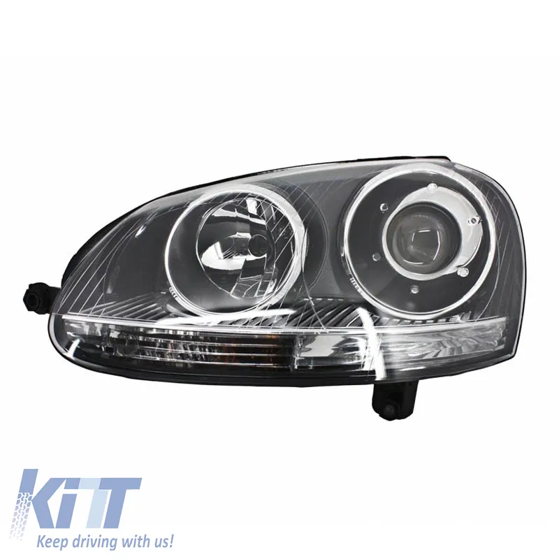 Headlights Set suitable for VW Golf V (5) 03-08 Bi-Xenon Projectors GTI / R32 Look Chrome With Motor & E-Mark Carner