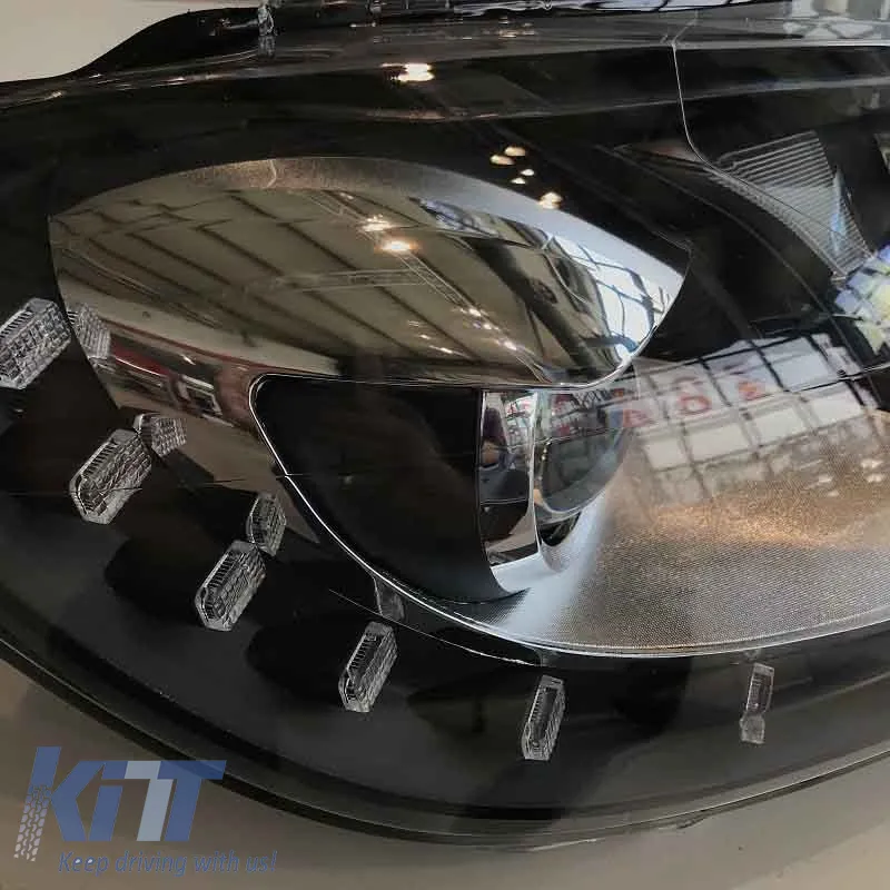 Headlights Set suitable for VW Golf VI (6) 08-12 DRL GTI /R20 Look Black H7/H7 With Motor Carner
