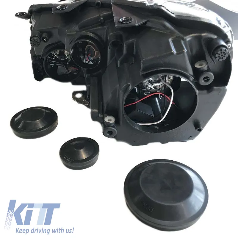 Headlights Set suitable for VW Golf VI (6) 08-12 DRL GTI /R20 Look Black H7/H7 With Motor Carner