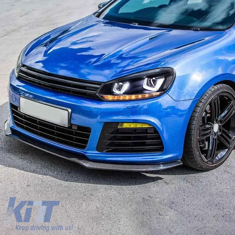 Headlights Set suitable for VW Golf VI (6) 08-12 DRL U-Type & Dynamic Signal Black H7/H7 With Motor VLand