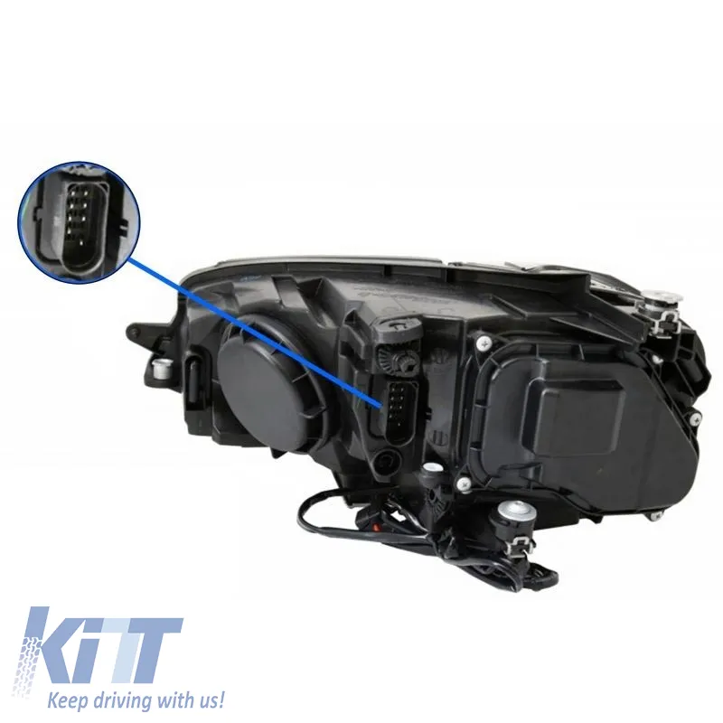 Headlights Set suitable for VW Golf VII (7) 12-17 DRL Full Led Halogen Version Black/Chrome LEDHL103-CM Osram Ledriving