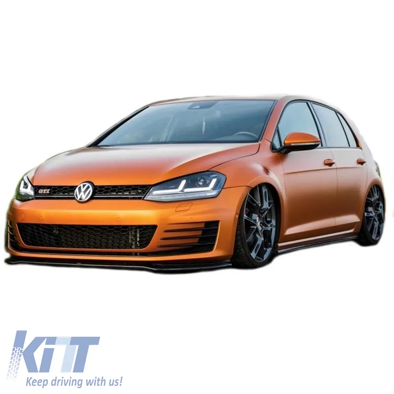 Headlights Set suitable for VW Golf VII (7) 12-17 DRL Full Led Halogen Version Black/Chrome LEDHL103-CM Osram Ledriving