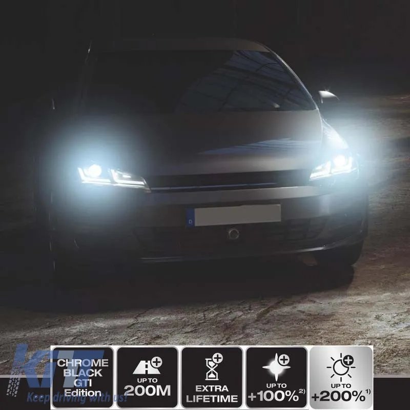 Headlights Set suitable for VW Golf VII (7) 12-17 DRL Full Led Halogen Version Black/Chrome LEDHL103-CM Osram Ledriving