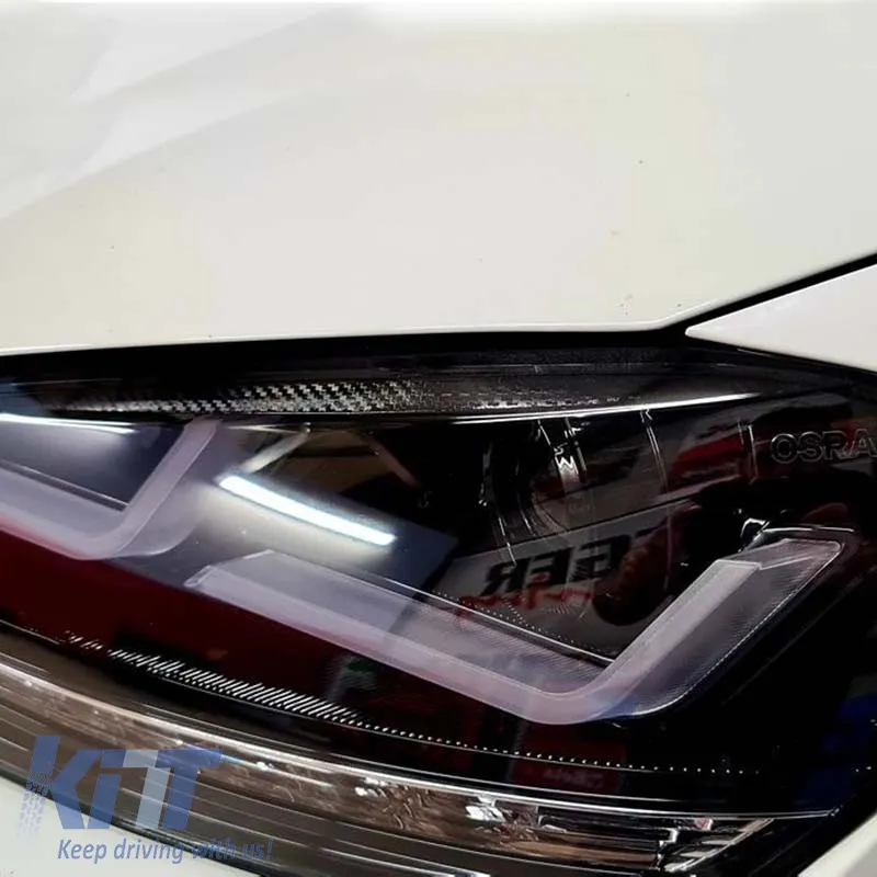Headlights Set Suitable for VW Golf VII (7) 12-17 DRL Full LED Halogen Version Black LEDHL103-BK OsramLedriving