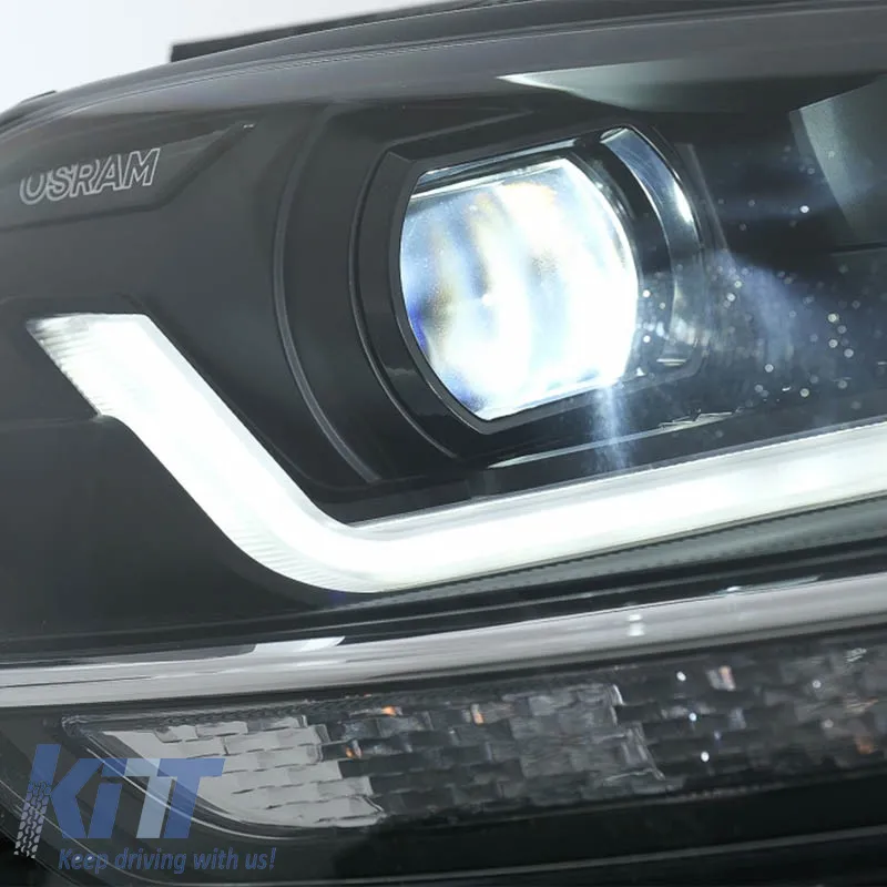 Headlights Set Suitable for VW Golf VII (7.5) 17-19 DRL Full LED Halogen Version Black LEDHL109-BK OsramLedriving