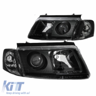 Headlights Set Suitable for VW Passat 3B 96-00 Projectors Black H7/H7 Depo