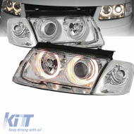 Headlights Set suitable for VW Passat 3B 96-00 Angel Eyes Chrome H7/H7 Depo