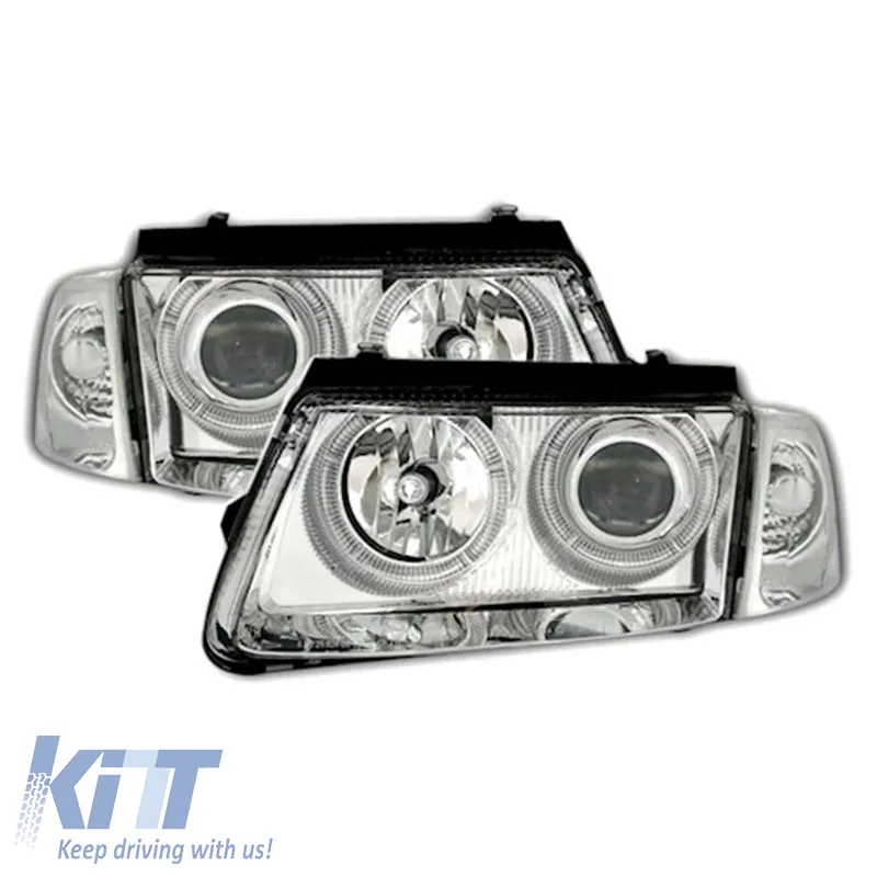 Headlights Set suitable for VW Passat 3B 96-00 Angel Eyes Chrome H7/H7 Depo