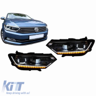 Headlights Set suitable for VW Passat B8 15+ DRL LED Matrix & LED Signal Dynamic R-Line Look Full LED With Motor Carrier