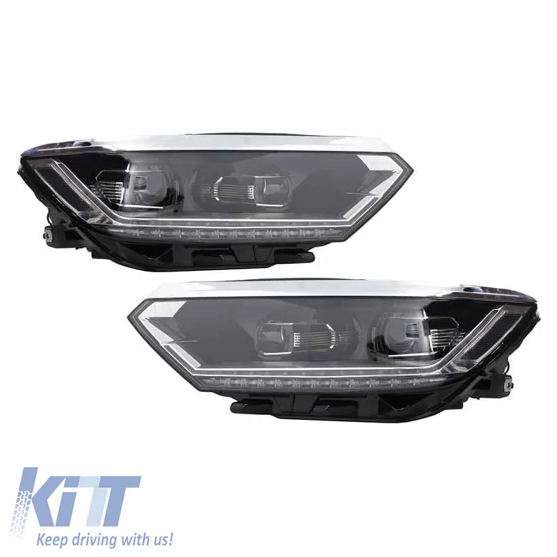Headlights Set suitable for VW Passat B8 15+ DRL LED Matrix & LED Signal Dynamic R-Line Look Full LED With Motor Carrier