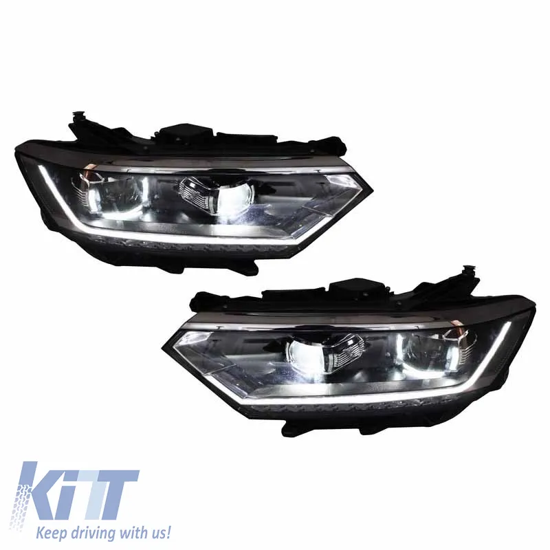 Headlights Set suitable for VW Passat B8 15+ DRL LED Matrix & LED Signal Dynamic R-Line Look Full LED With Motor Carrier