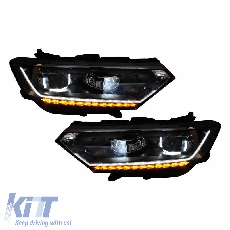 Headlights Set suitable for VW Passat B8 15+ DRL LED Matrix & LED Signal Dynamic R-Line Look Full LED With Motor Carrier