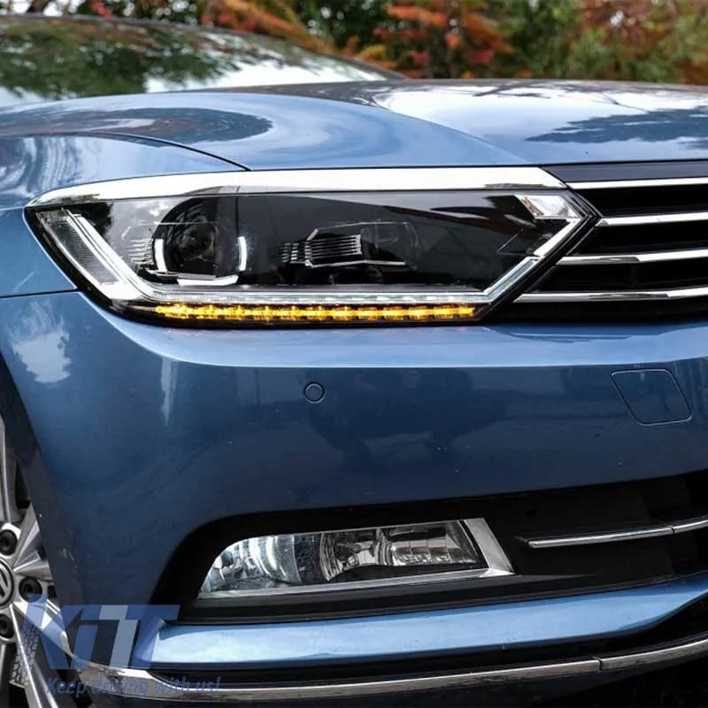 Headlights Set suitable for VW Passat B8 15+ DRL LED Matrix & LED Signal Dynamic R-Line Look Full LED With Motor Carrier